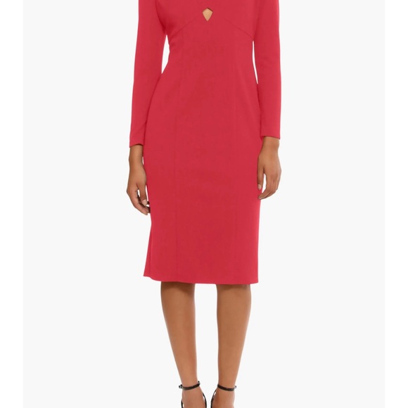 DONNA MORGAN FOR MAGGY Keyhole Long Sleeve Sheath Dress size 4 - Picture 4 of 4